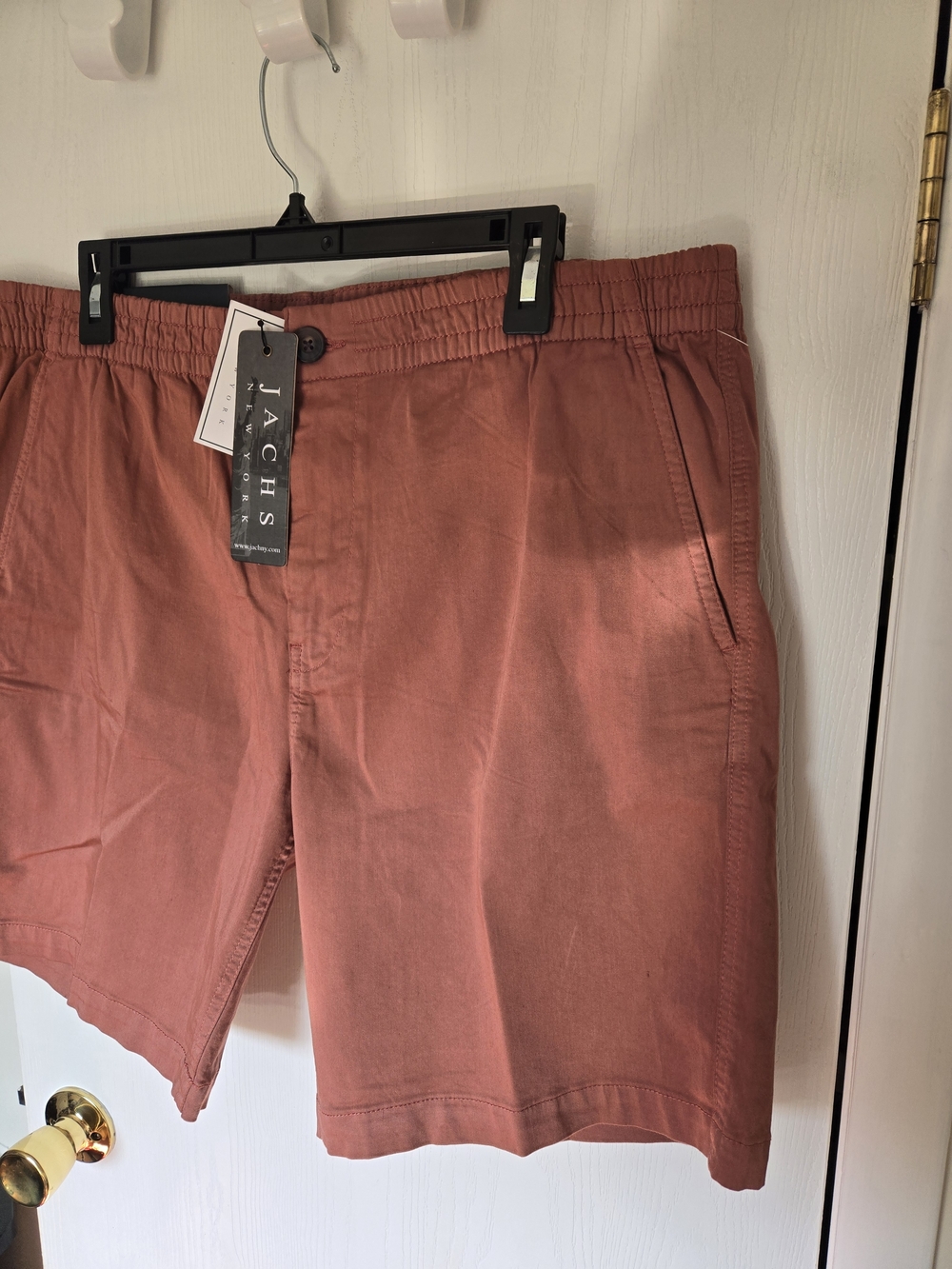 Jachs NY Men's 38x8 Light Clay Flat-Front Cotton Poly Spandex Shorts New